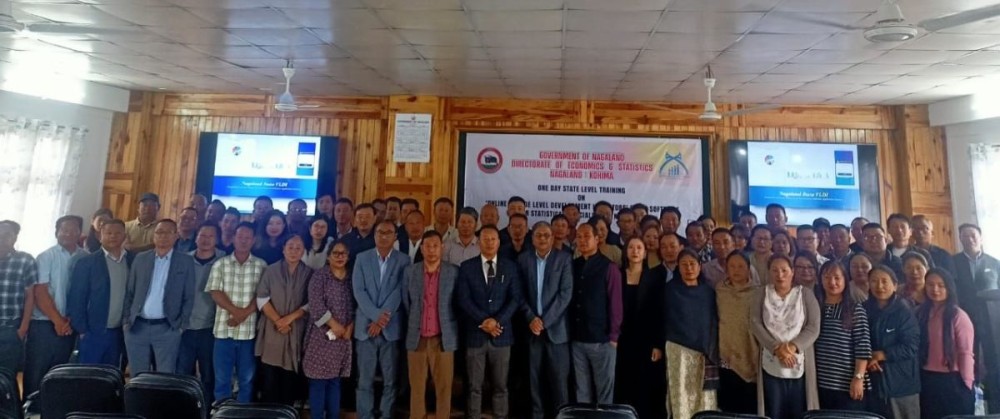 Neidilhou Keditsu, Director, DES Nagaland along with resource person, senior officers and trainees during the one-day state level training on VLDI application software.